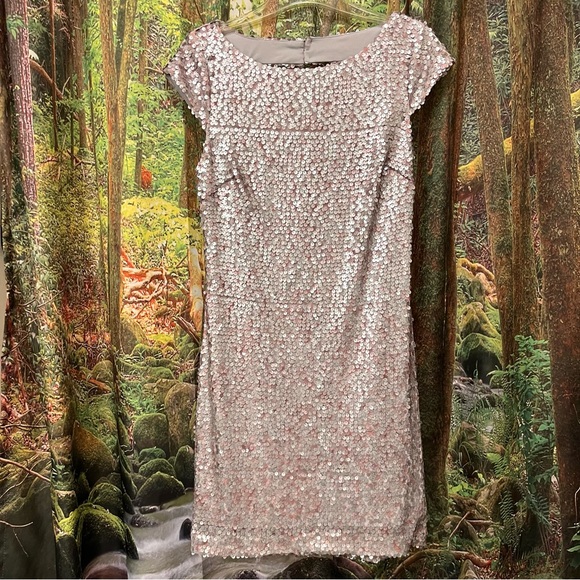 Donna Morgan mauve sequin dress cocktail - Picture 3 of 12